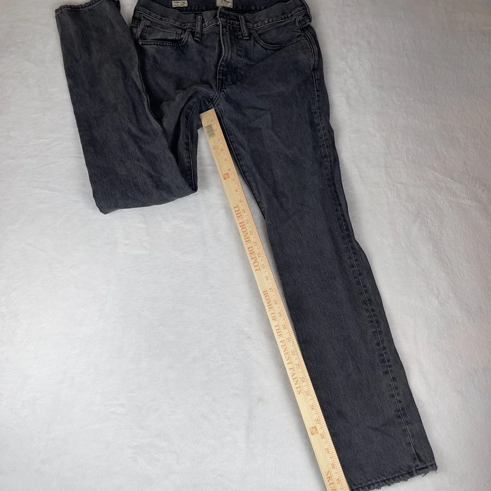 J.CREW 484 Jeans Mens 30x32 Gray Denim Regular Fit Stone Wash Stretch Frayed Hem